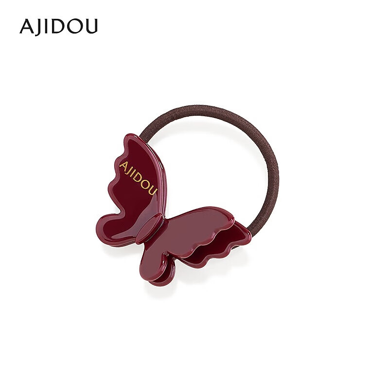 AJIDOU Hair Accessories, Fashionable And Simple Red Butterfly Hair Tie, Gift for Girlfriend Or Child, Deep Red for Mid-Autumn Festival