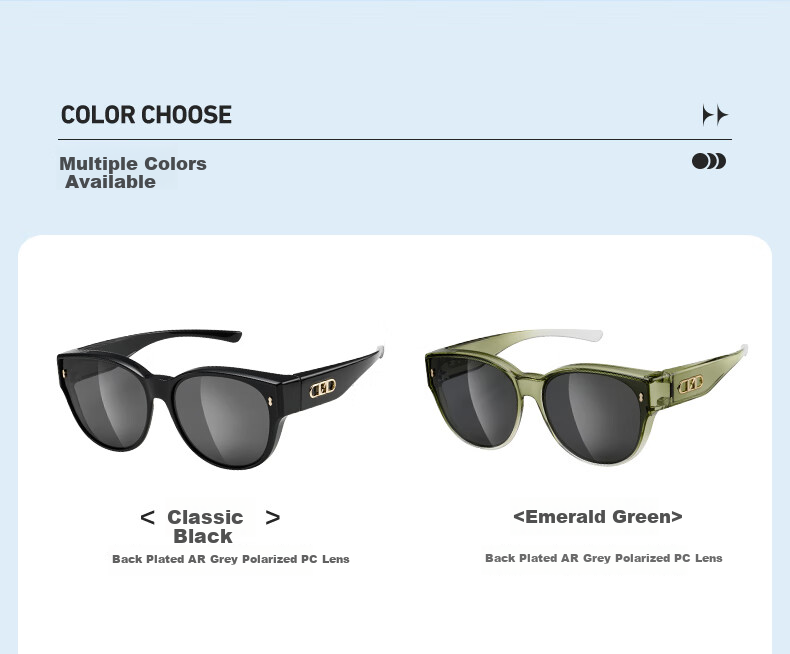 One&one Myopia Polarized Clip-On Sunglasses for Women, UV Protection Sun Glasses with Clip-On Lenses for Men's Glasses 29