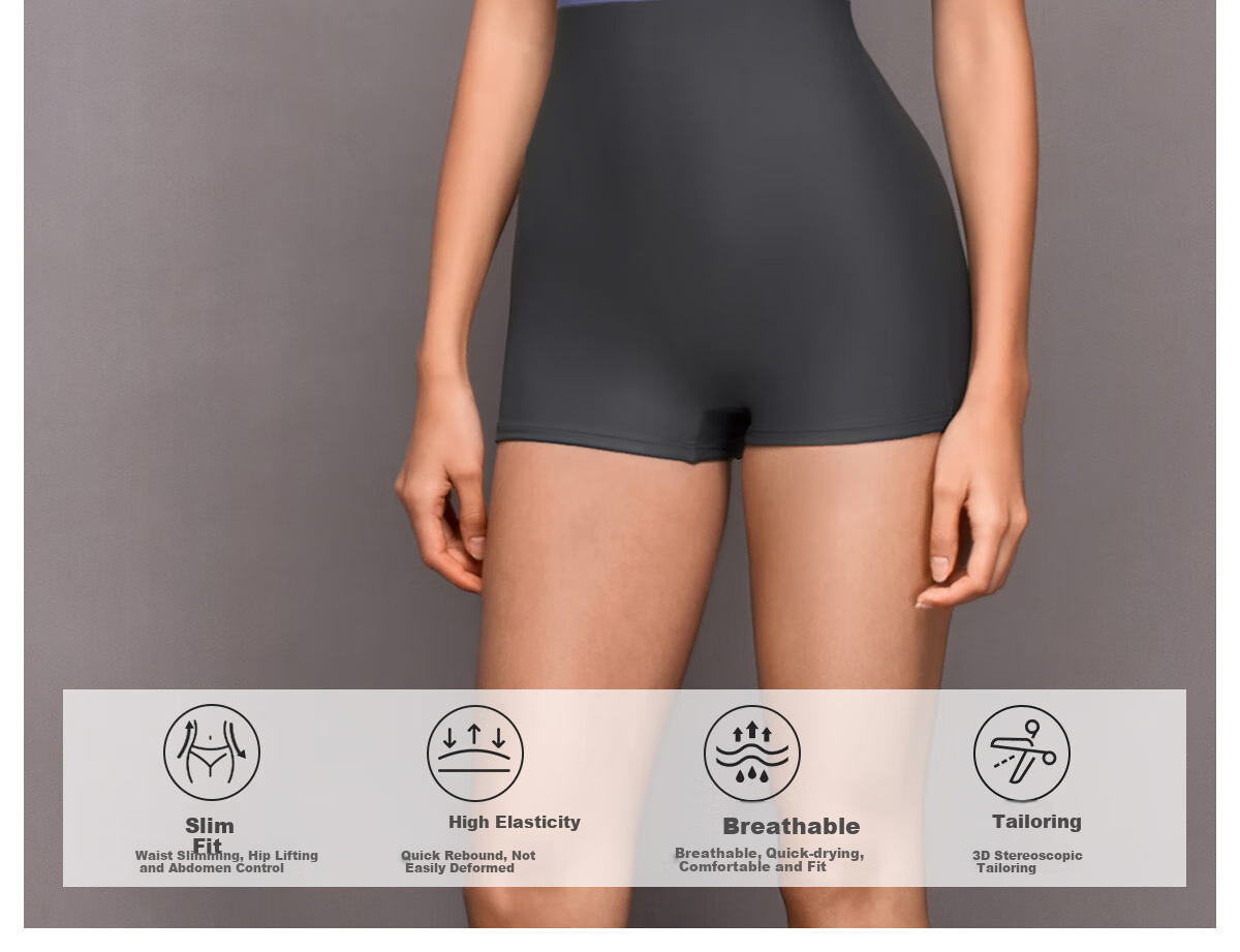 PULASSI Women's Swimsuit, Professional One-Piece Boyleg Conservative Swimwear, Ladies Racing Swimsuit, Smoke Blue, 2XL 2