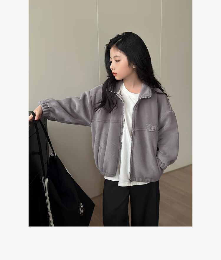 LUSON Chen Da Zhu Girls' Jacket, Autumn And Winter New Style, Double-Sided Fleece, Children's Sports Outerwear, New Year's Outfit 19