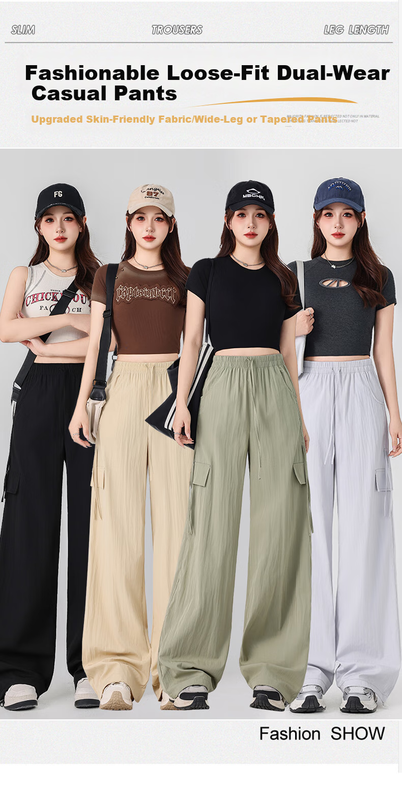 LangSha Women's Cargo Pants with Drawstring for Petite Figures, Lightweight Summer 2025 Butterfly Bow Casual Quick-Dry Trousers Paratrooper Pants 1