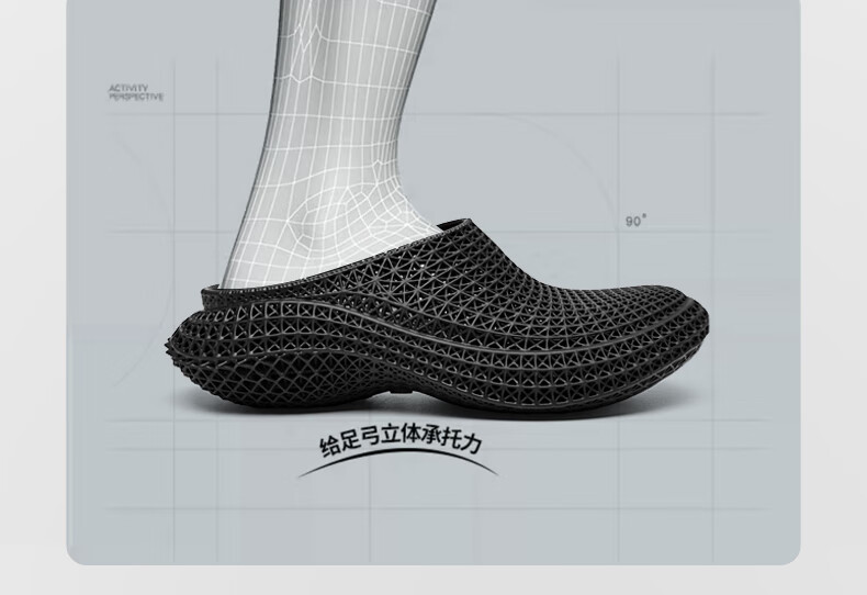 CABBEEN Men's Summer Slippers Hollow 3D Printed Thick Soft Elastic Home and Outdoor Dual-Purpose Gray White Sandals 8