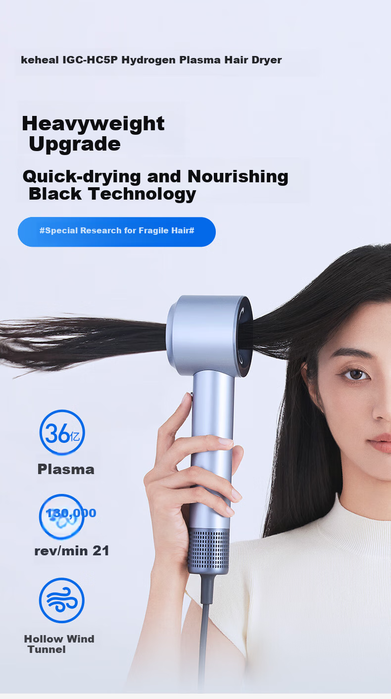 KEHEAL High-Speed Hair Dryer with 36 Billion Plasma Hair Protection, Home Use Negative Ion Hair Care Quick-Dry, Holiday 520 Gift, HC5P Champagne Pink 1