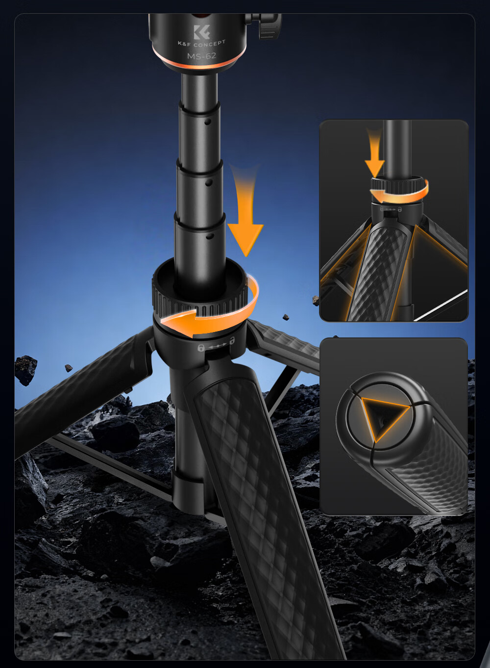 Zhuoer Compatible DJI Pocket 4/3 Feiyu Luna Tripod Mobile Phone Selfie Stick Desktop Insta360 Camera Extension Telescopic Mini Handheld Portable Floor Stand 7