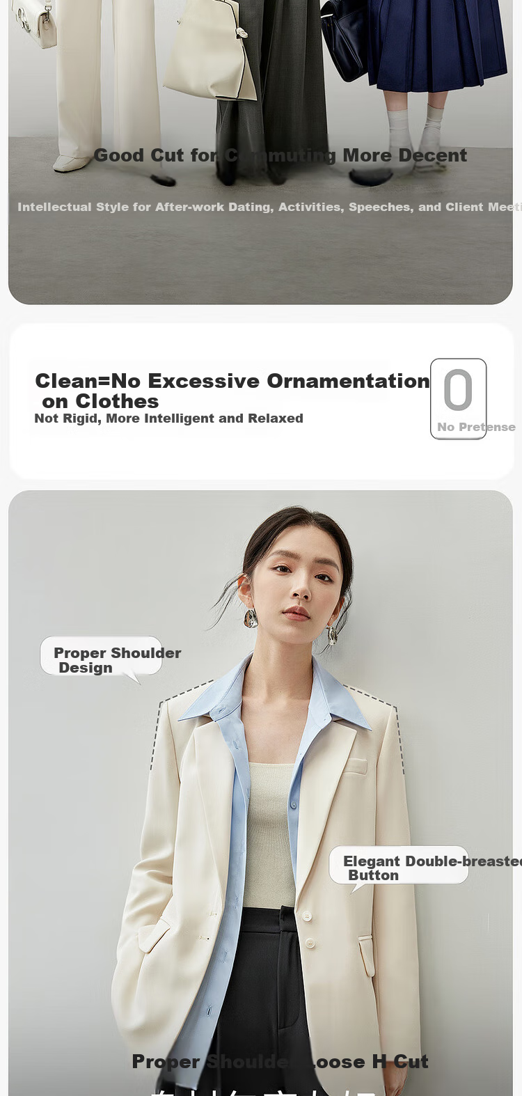 Sentubila Intelligent Women's Blazer, Autumn Season, No-Iron, Casual Loose Fit Jacket, Elegant Top, Dark Gray, Size L 2