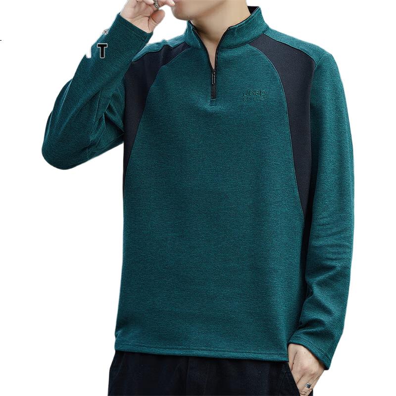 JEEP SPIRIT Men's Sweatshirt, Autumn And Winter Long-Sleeve T-Shirt, Casual Loose-Fitting Top, Trendy Base Layer