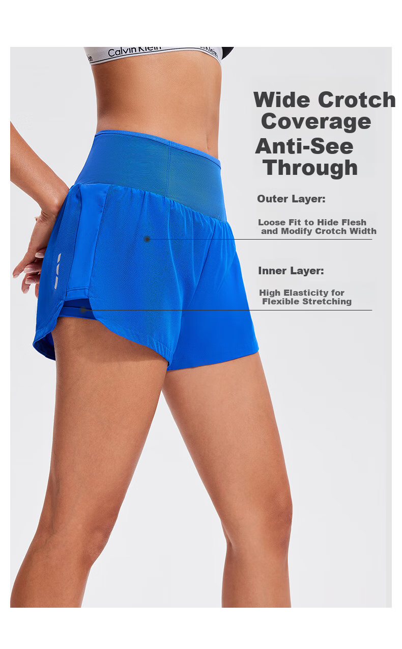 Cosleaf Women's Professional Running Shorts for Marathon, High-Waisted Tummy Control Shorts with Pockets, Slimming Yoga Fitness Pants 3
