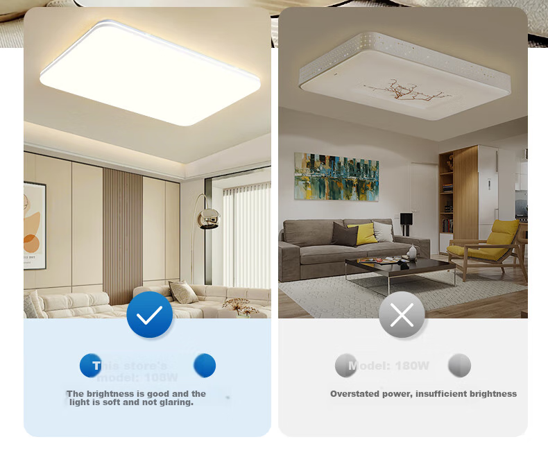 CHNT Ceiling Light, Living Room Main Light, Dimmable, Simple Cream Style LED Bedroom Lighting Set, 108W 8