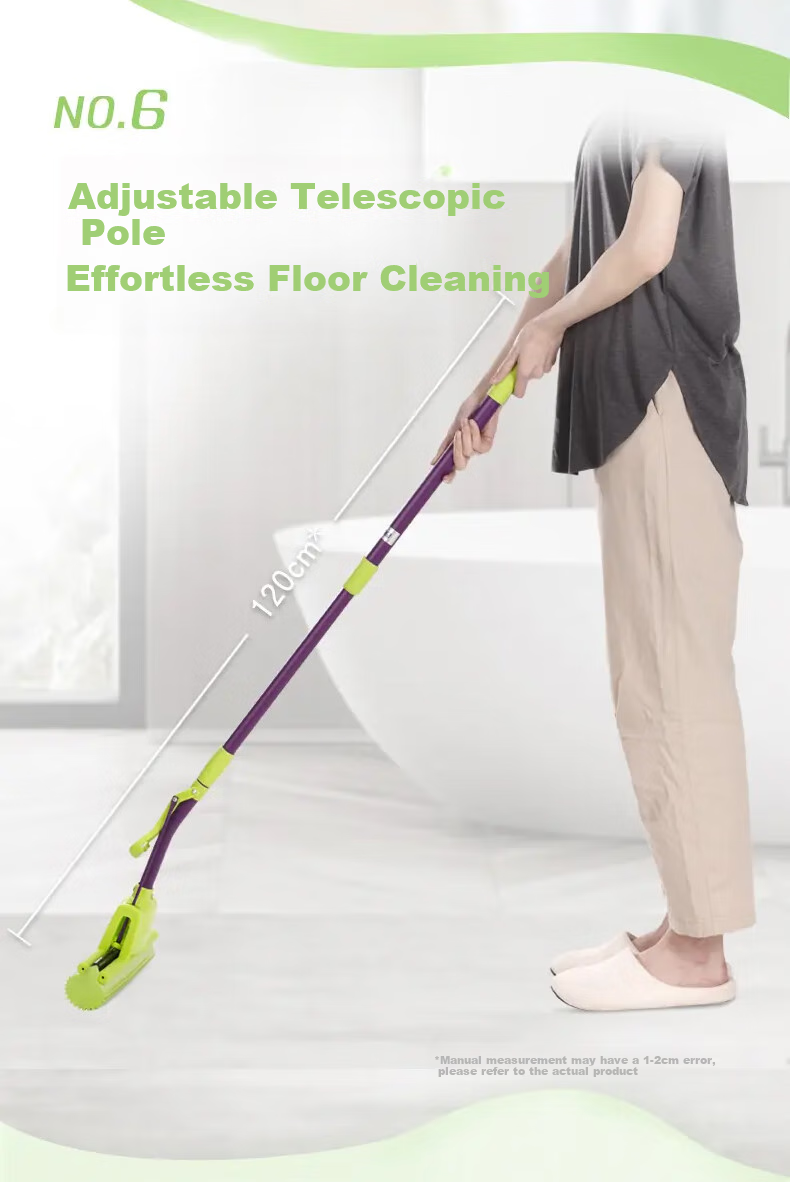 MIAOJIE Sponge Mop, 27cm Handle Length, 120cm Total, 2 Heads, Roller-Type, Lazy Person's Household Use, All-In Cleaning, No Hand Washing Required, Sponge Absorbent 7