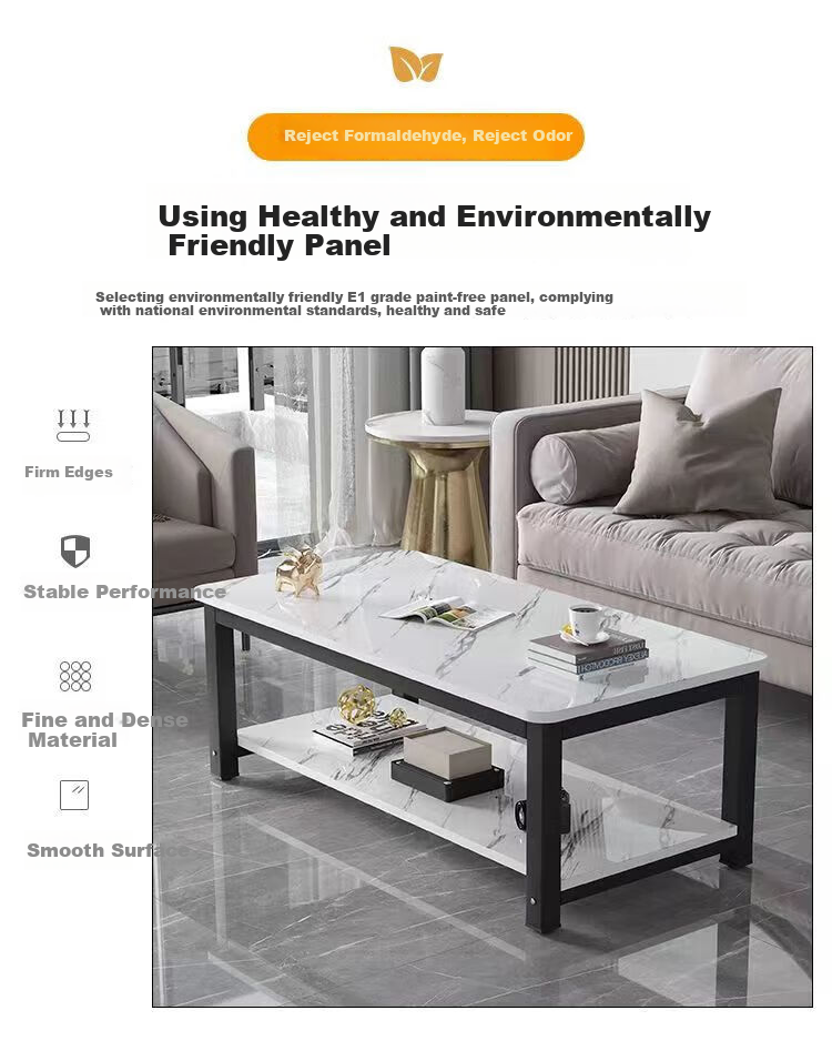 Gupujia Coffee Table, Living Room Double-Layer Light Luxury Coffee Table, Small Apartment Multifunctional Sofa Side Table, Modern Minimalist Small Tea Table 2