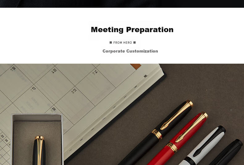 HERO Ballpoint Pen, 988 Daily Writing, Stylish And Personalized Business Office Signing Pen for Men And Women, Black with Gold Clip 3
