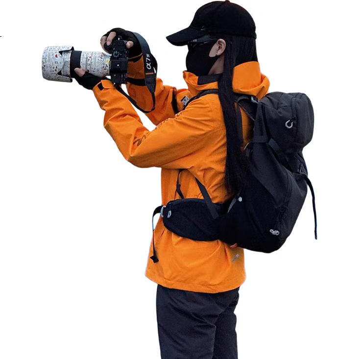 Pioneer Camp Hardshell Jacket for Women, Autumn Outdoor Windproof And Waterproof High Altitude Mountaineering Coat for Men, Commuter Style, Orange-Red, XL
