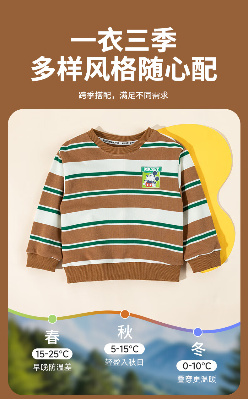Disney Autumn And Winter New Boys' Cartoon Sweatshirt, Fashionable Casual Comfortable Warm Versatile Hoodie, Apricot White, Size 90 2