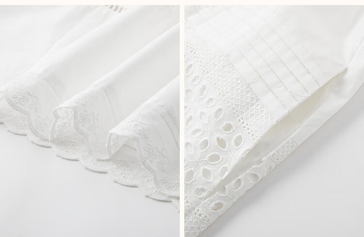 Demana [Yongbai Diao] Summer Lightweight 50s Cotton Poplin Embroidered Patchwork Ruched Tank Pleated Women's Dress 4