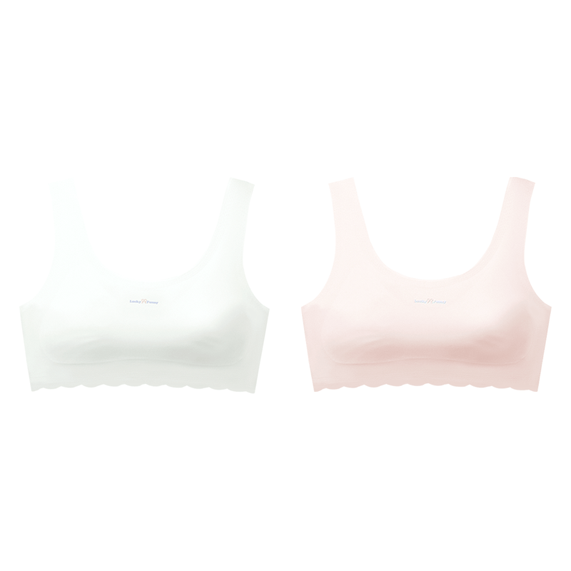Hodohome Girls' Bra, Second Stage Development Period, Seamless And Invisible Underwear for Older Children, Breathable Vest, 002-B80