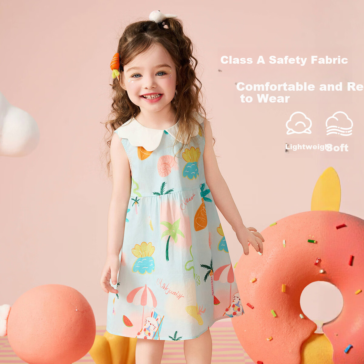 ASK JUNIOR Summer Children's Dress, Summer Toddler Vacation Dress, Girls' Sleeveless Tank Dress, Princess Dress 2