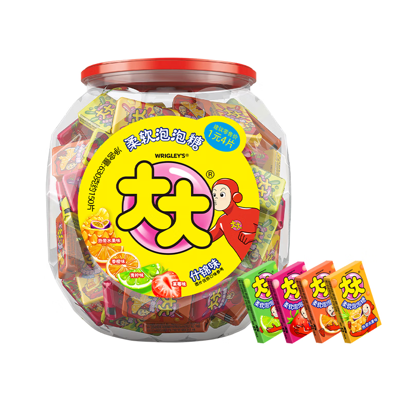 绿箭大大泡泡糖口香糖什锦味630g约150片 儿童休闲零食 清新口气糖果