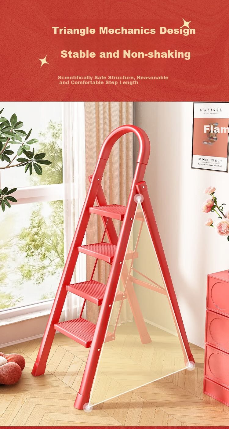 Xinzhu Folding Ladder for Home Use, A-Frame Ladder, Extendable Thickened Indoor Multi-Functional Ladder, Climbing Ladder, Five-Step Ladder 9