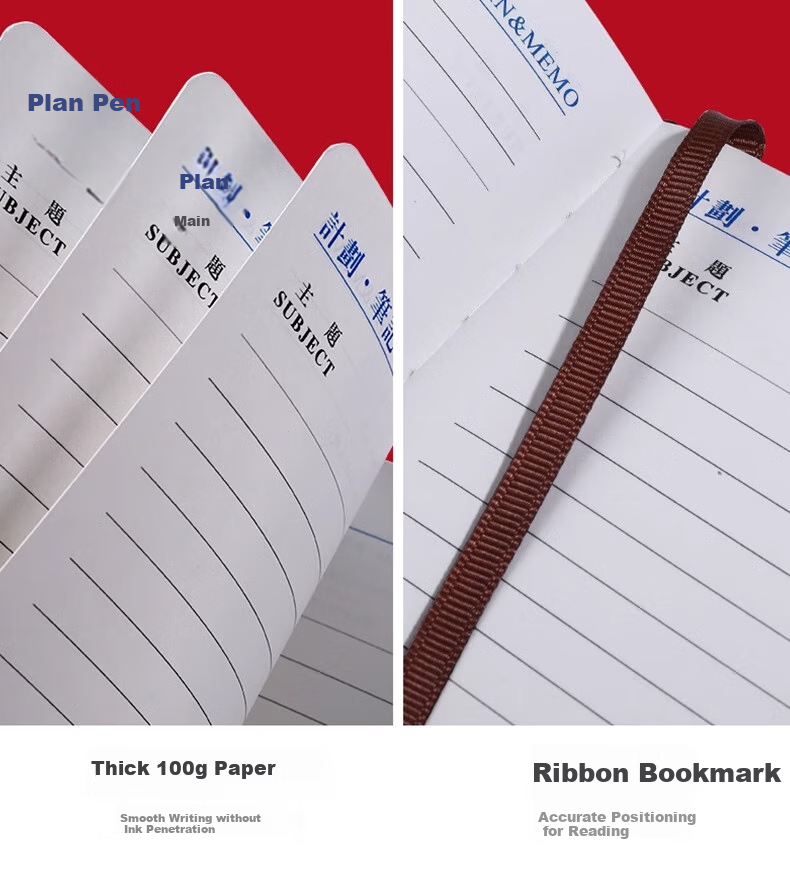 SHENGCHI Office Business Notebook, Stylish First-Heart Journal, Meeting Record Book, Customizable Company Logo Stationery, Gift, Single Book, Lucky Red 21