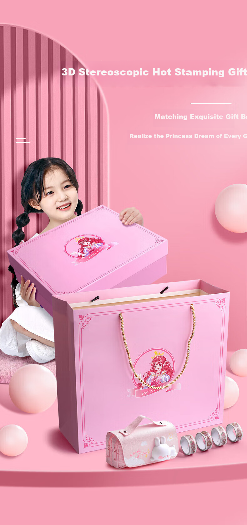 Jinzhi [With Watch] Butterfly Stationery Set, Elementary School Student Supplies, Middle School Children's Day Gift, Back-To Planner, Girls' Journal, Blind Box Birthday Gift Box 1