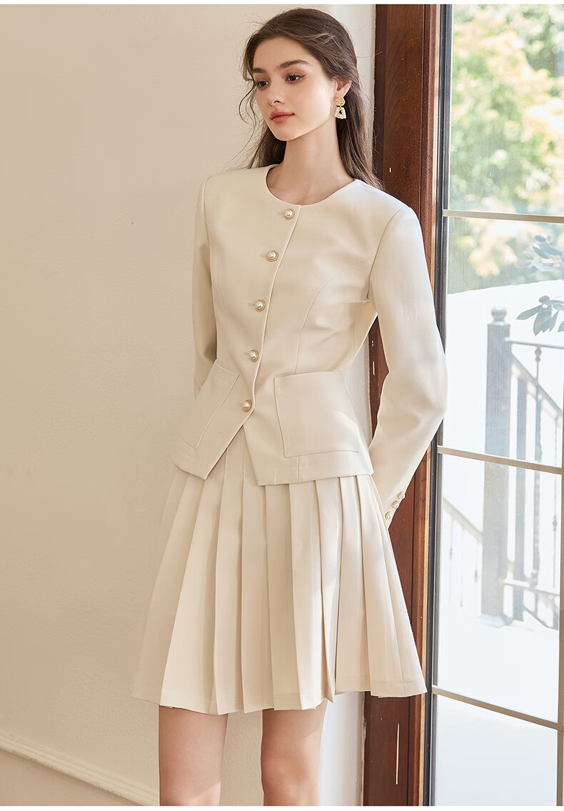 ROEYSHOUSE Women's Commuter Blazer 2026 Spring Intellectual Slim Fit Suit Jacket 11036 Apricot M 12
