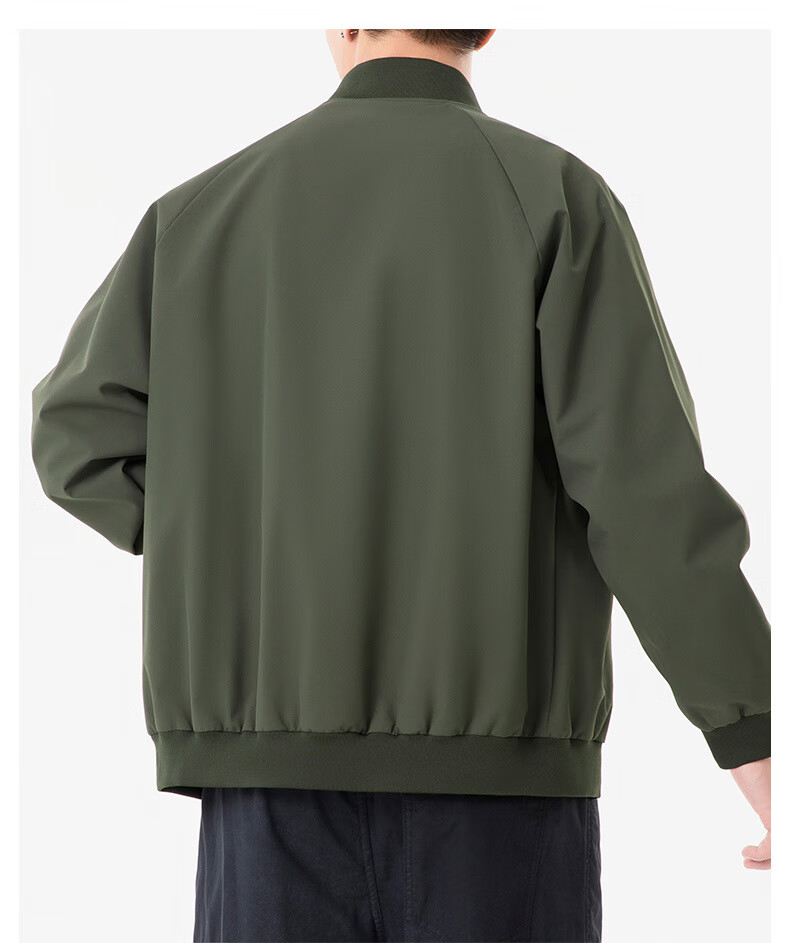 JEEP SPIRIT Men's Jacket for Spring And Autumn, Casual Versatile Jacket, Fashionable Windbreaker with Stand-Up Collar, Windproof Baseball Jacket, Black XL 8