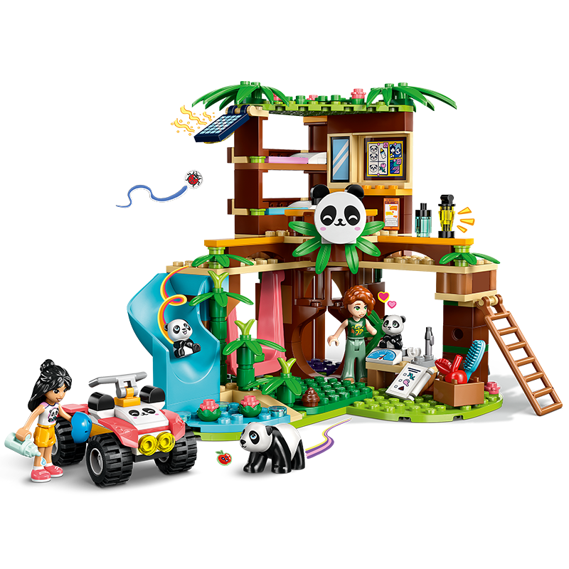 LEGO Friends 42648 Panda Habitat Building Set, Boys Girls Children's Toy Birthday Gift Home Decor Display Piece