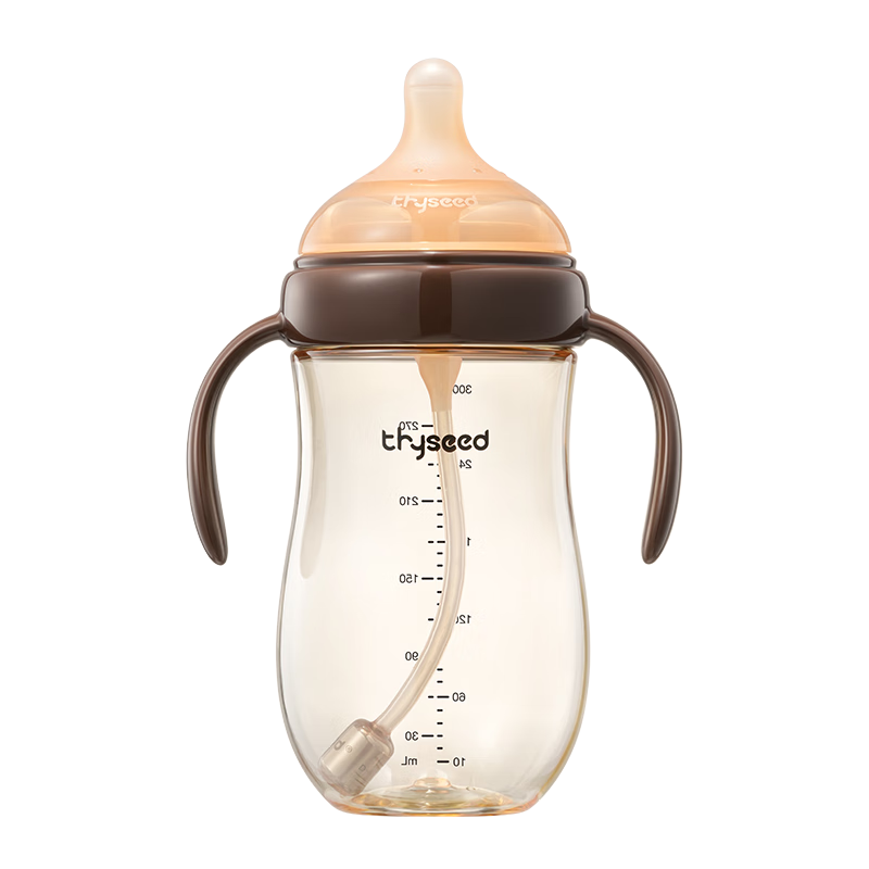 Shixi PPSU Baby Bottle 300ml with Gravity Ball Handle and Breast-like Nipple for 6-9+ Months Baby