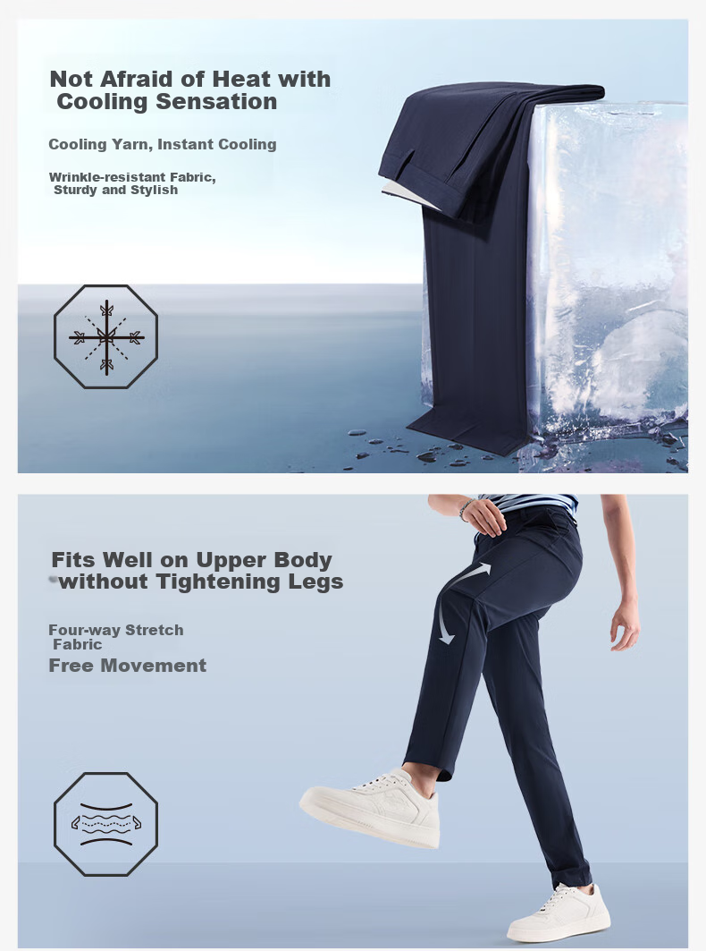 JOEONE Men's Pants, Dress Pants [Wrinkle-Resistant, Color-Fast, Stress-Free Dress Pants], Spring And Summer Business Casual Pants for Men, Size 35 2