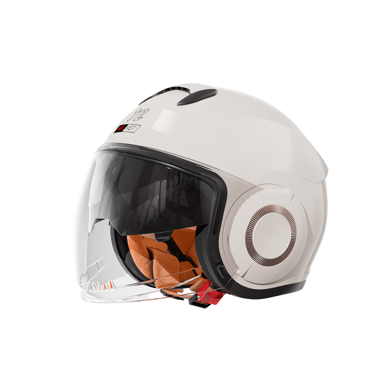 NEVA 3C Certified Class A Helmet Electric Motorcycle Unisex 3/4 Helmet Autumn Winter Warm Anti-Fog Safety Helmet Titanium Gray with Anti-Fog Transparent Long Visor