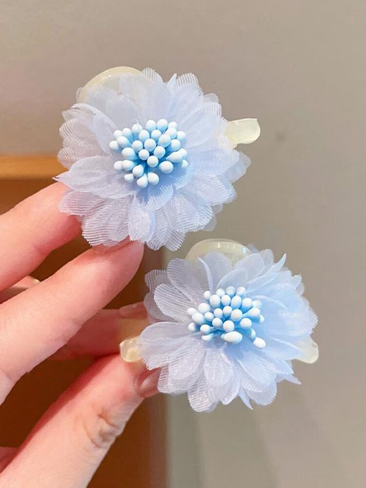 CHIMERA 2-Piece Small Floral Kids Hair Claw Bangs Clip Princess Hair Accessories Girls Hairpin Children's Day Gift 6.1 1