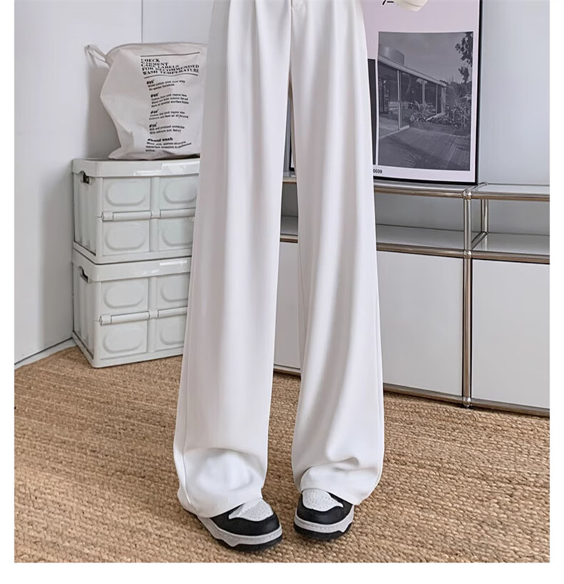 Langsha Women's Suit Pants 2026 New High-Waist Straight-Leg Slim Fit Lightweight Wide-Leg Trousers for Office Commuting 21