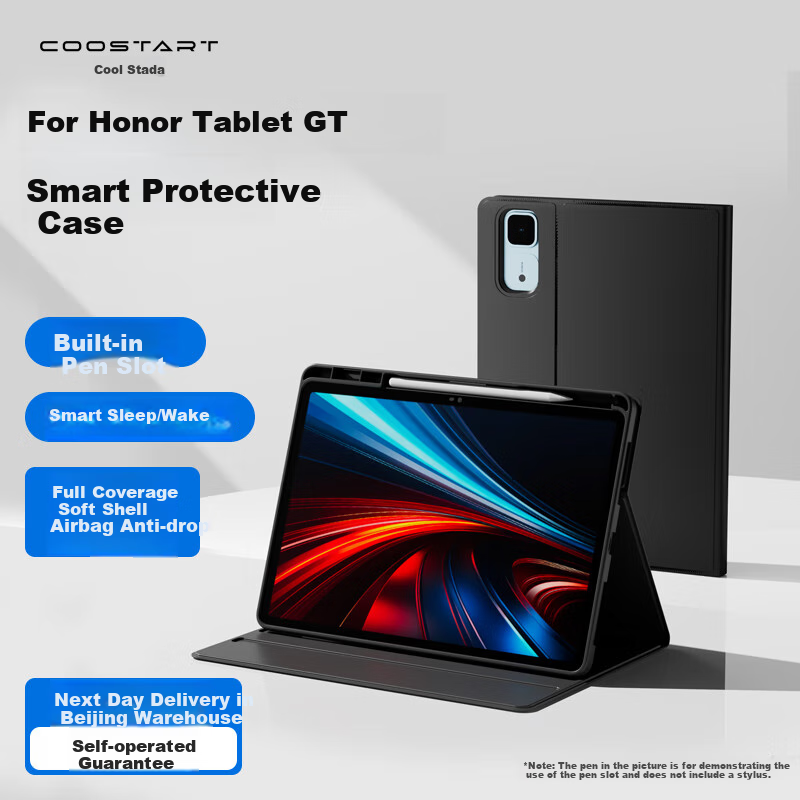 Чехол COOLSTART для Honor Tablet GT/V9/10Pro, защитный чехол для планшета 11,5 дюймов с отсеком для стилуса, функция сна/пробуждения, противоударный, черный