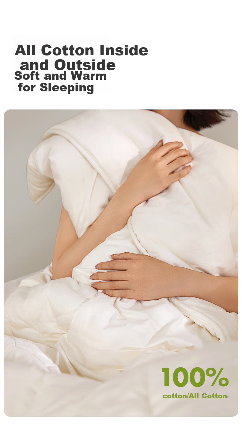 LOVO Luolai Class A Antibacterial And Anti-Mite All-Cotton Xinjiang Cotton Spring And Autumn Quilt, 5 Jin (2.5 Kg), 200*230cm, White 2