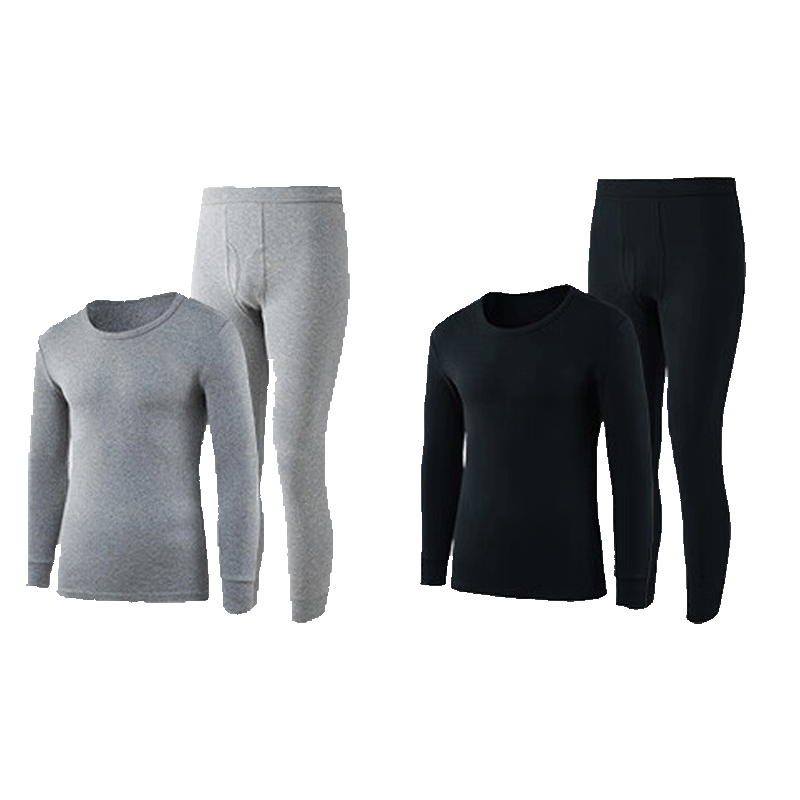 Me feeling Men's Plus Size Cotton Thermal Underwear Set Loose Thin Cotton Sweater Autumn Winter