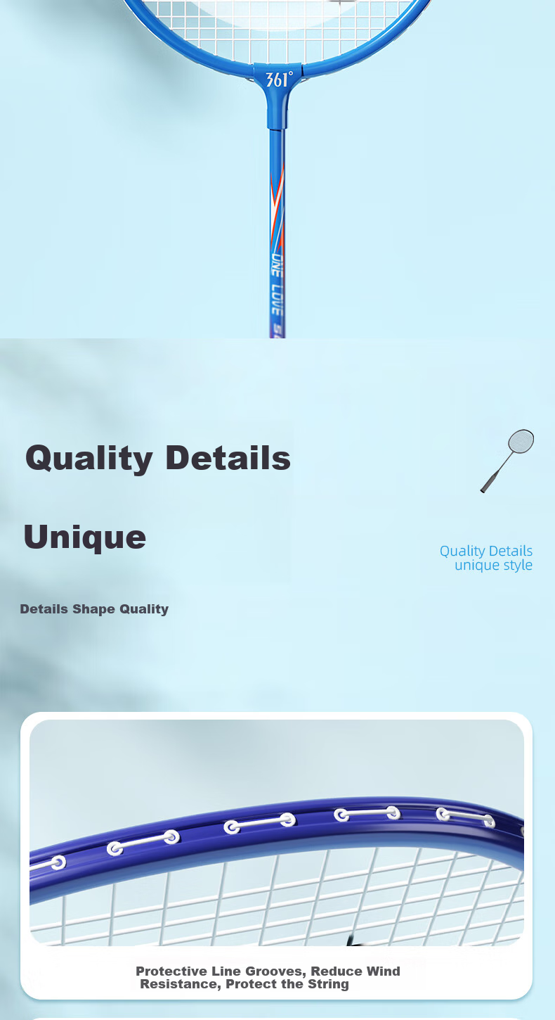 361° Badminton Racket Set, Entry-Level Ultra-Light Durable Training And Competition Rackets for Adults And Students 7