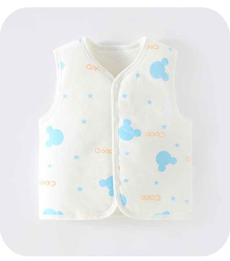 Disney Baby Vest, Newborn Padded Spring And Autumn Waistcoat, Pure Cotton Vest for Boys And Girls, Full Moon Baby, Hundred Days Celebration, Autumn And Winter Season, Size 90 4