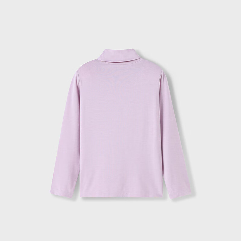 Annil Kids Boys and Girls High Collar Long Sleeve T-Shirt 2025 Autumn New Mist Purple 160