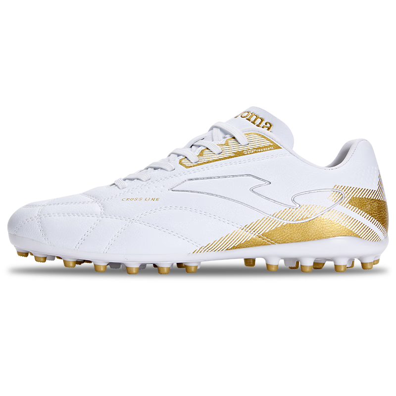 JOMA Men's Football Shoes MG Short Studs Non-Slip Wear-Resistant Breathable Professional Soccer Match Training Shoes White Gold Size 42