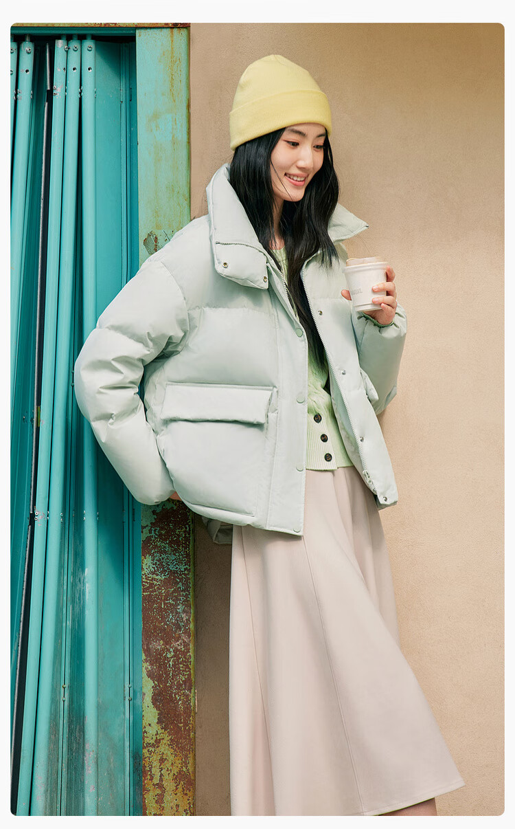 Xuezhongfei 2025 Autumn New Women's Short Straight Collar Colorful Down Jacket Warm Versatile Comfortable Coat 27
