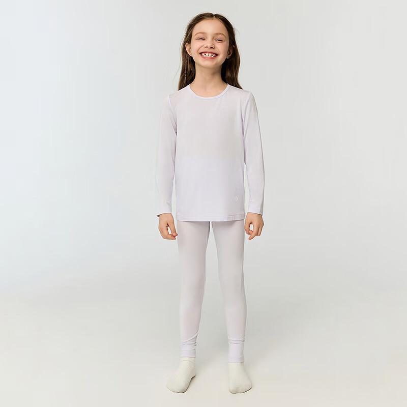 AIMER KIDS Kids Thermal Underwear Set Autumn Top and Bottom Lightweight Warmth [5~15℃] Girl's Top - Purple, Size 120