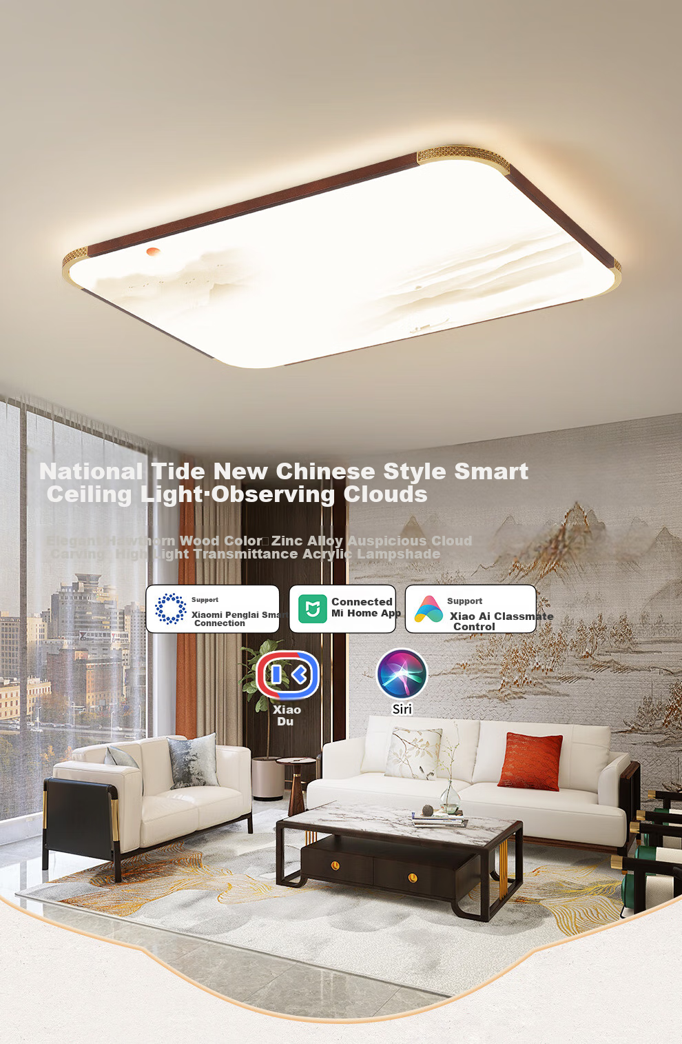 NVC Ceiling Light, Chinese-Style Wooden Craft, Vintage Style, for Balcony, Hallway, Bedroom, Round Lamp Fixture, Retro 1