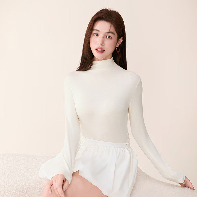 Fenteng Women's Thermal Top [Wool-Infused Heating] Anti-Pilling Half Turtleneck Warm Slim Fit Base Layer