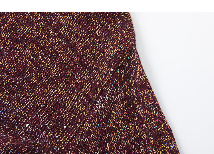 Demana Gradient Irregular Dyed Yarn Sweater with Lantern Sleeves, Autumn Sheep Wool Texture Women's Knit Top 4