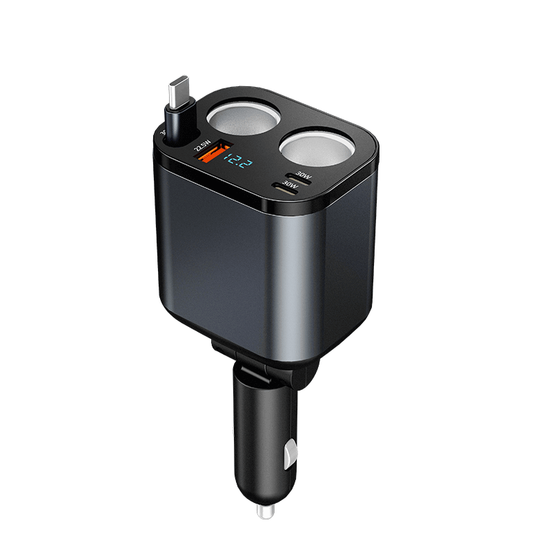 Newmine Car Charger Triple Port Super Fast Charging Compatible with Apple 17/16 Huawei Multi-Function Expansion Charging Head Cigarette Lighter Adapter