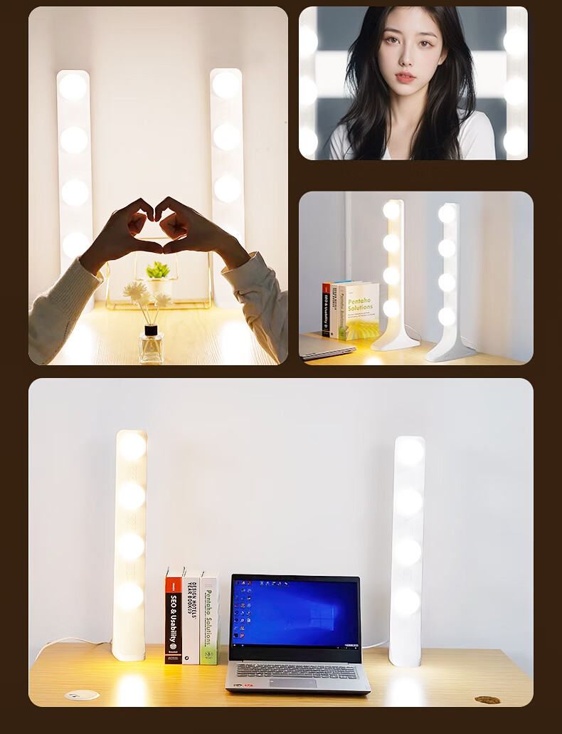 Jimantu Under-Neck Fill Light, Live Streaming Beauty Light for Hosts, Neck Wrinkle Whitening And Brightening Lamp, Eye Protection Light, Nasolabial Fold Long Strip Light 10