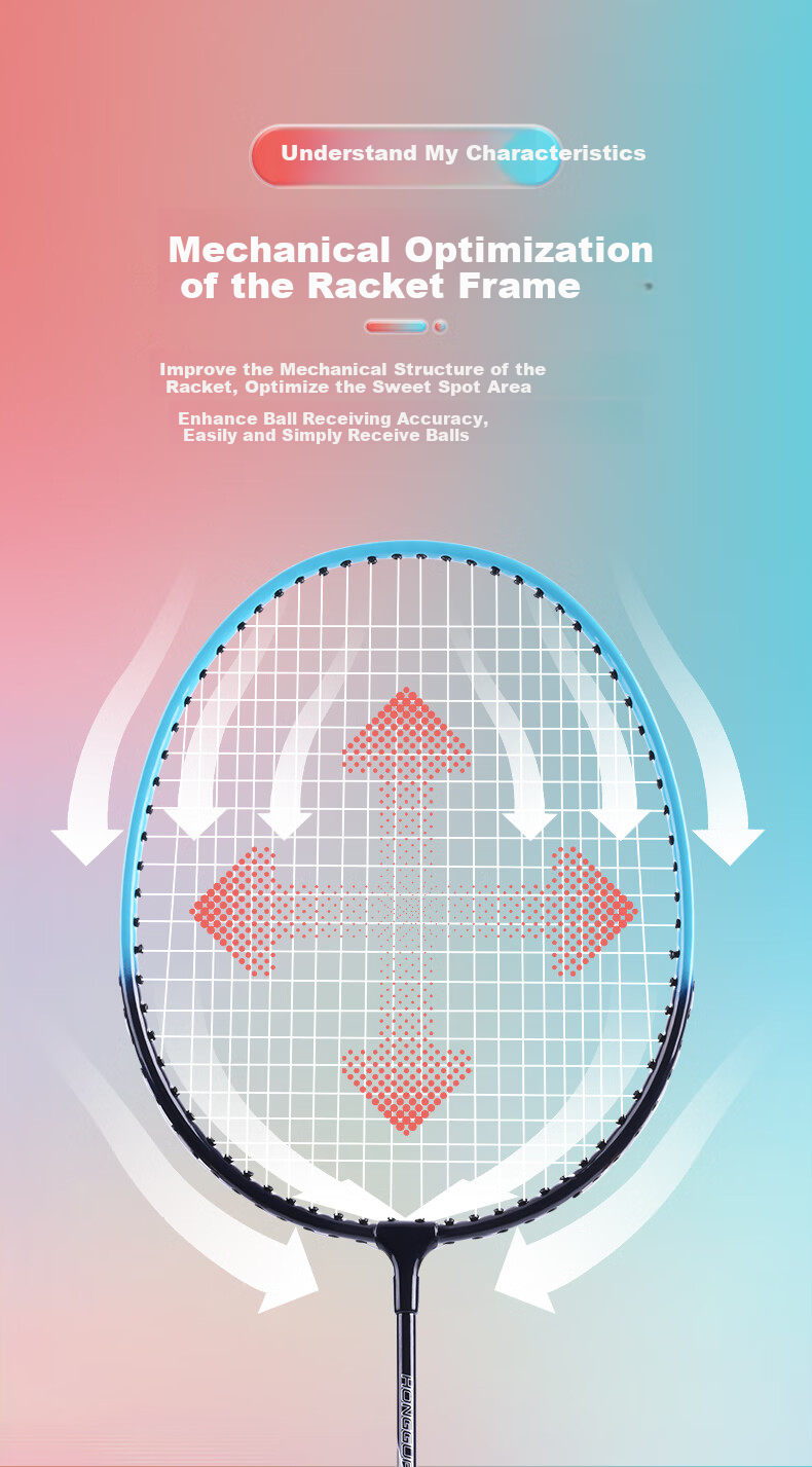 DHS Badminton Racket Set for Training And Competition, Ultra-Light And Durable, Adult And Student Use, Anti-Wear Racket P100 with 3 Shuttlecocks Included 1