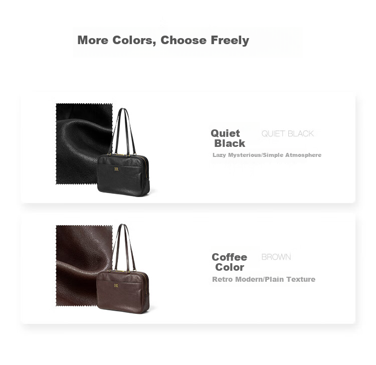 HR Handbag, Women's Bag, Vegetable Tanned Leather, Ladies' Underarm Bag, Light Luxury High-End Shoulder Commuter Bag, Women's Birthday Gift 15
