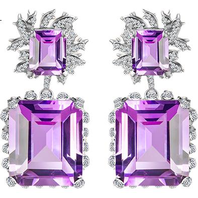 Серьги JOLEE из серебра 925 пробы с натуральным аметистом и цветными камнями, модные роскошные ювелирные серьги для женщин, подарок на День Святого Валентина