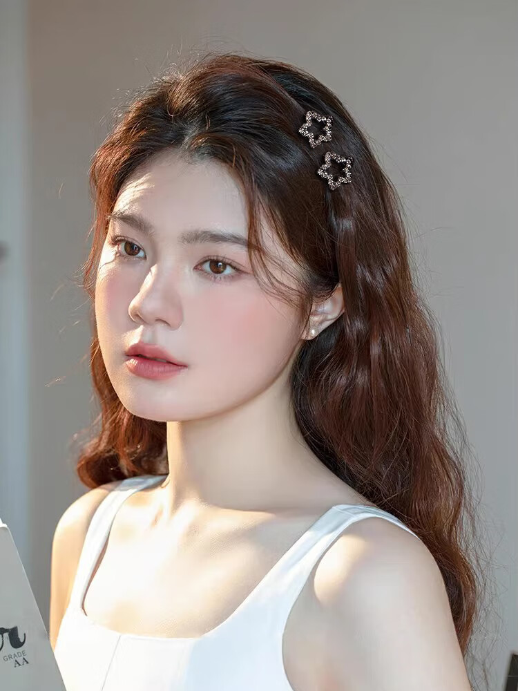 Xiangwan Rhinestone Hair Clip 2-Piece Set for Women, Front Bang Clip, Side Hairpin, Small Hair Clip, Gift for Women 10